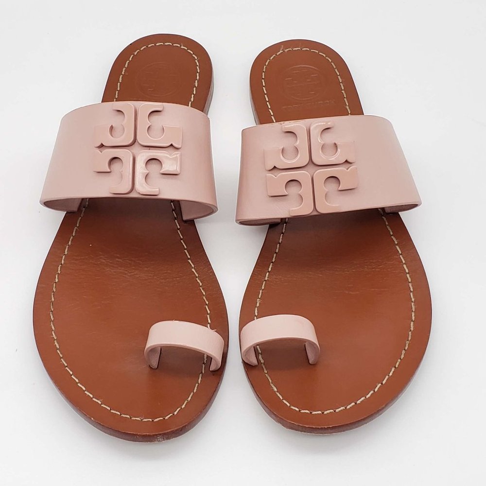 100% Authentic Tory Burch Leather Pink Sandal - Picture 2 of 8